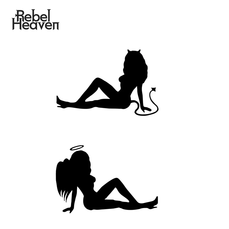 Стильная забавная наклейка для автомобиля Rebel Heaven JDM I Love My Cat ANGEL DEVIL Сексуальная