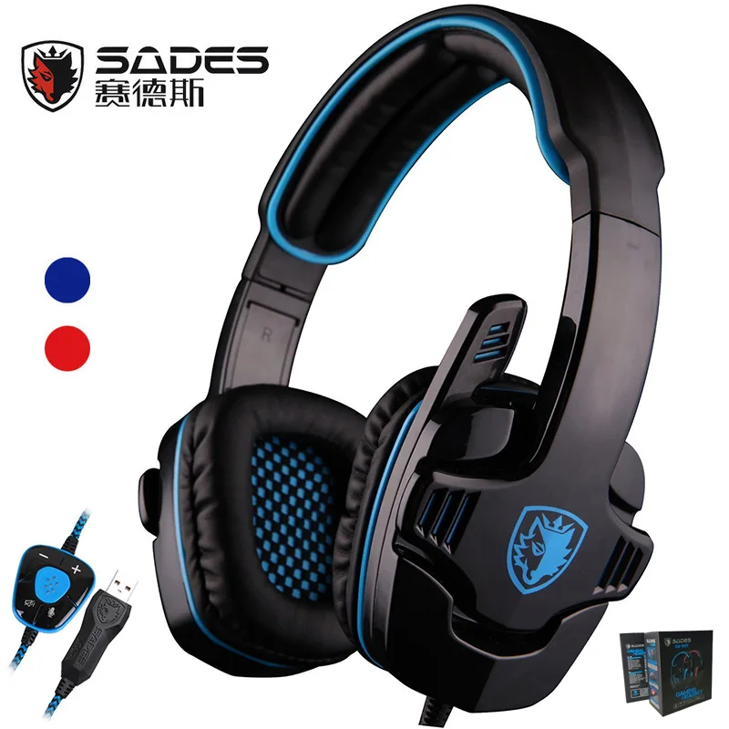 наушники 7.1 для компьютера Sades SA-901 SA901 игровые объемный звук гарнитура с