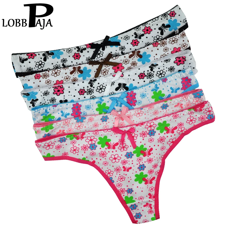 Женские стринги LOBBPAJA хлопковые с t образной спинкой 6 шт./набор|tangas for woman|women sexy