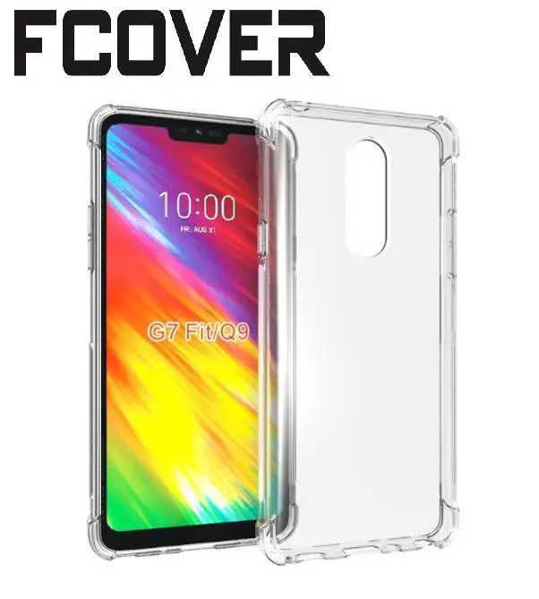 Для LG Q9 и G7 Fit чехол + прозрачное закалённое стекло Мягкие TPU Тонкий геля защиты