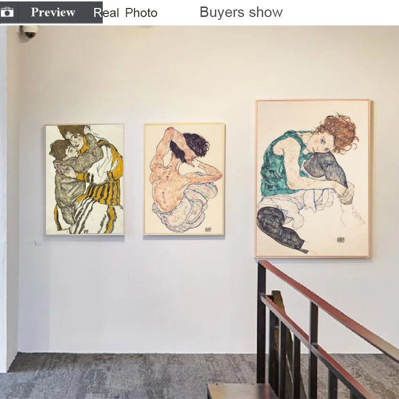 Эскиз фигуры Egon Schiele рисунок на холсте постер настенные картины для гостиной