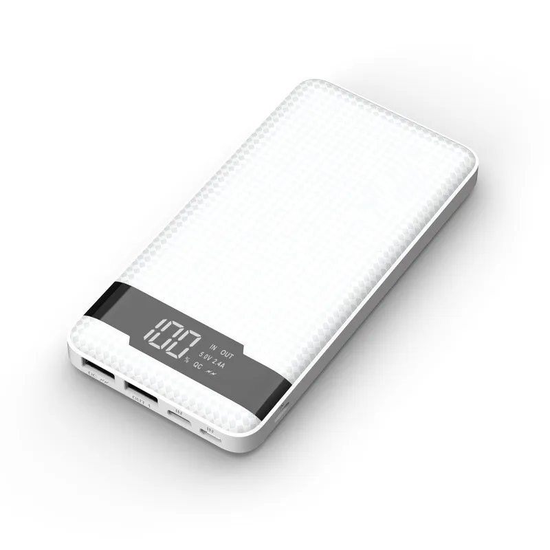 Для iPhone Xiaomi power Bank Внешняя 10000 мАч 2.4A Быстрая Зарядка power Bank usb type-C вход ультра тонкий мобильный телефон power bank