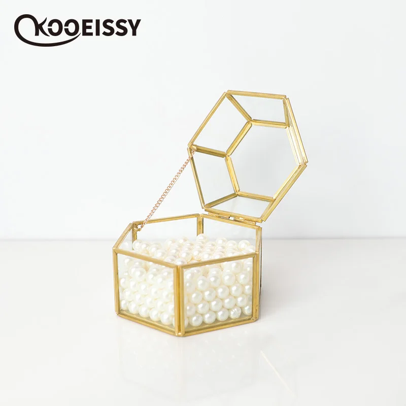 Персонализированная стеклянная коробка для обручальных колец простая свадебных