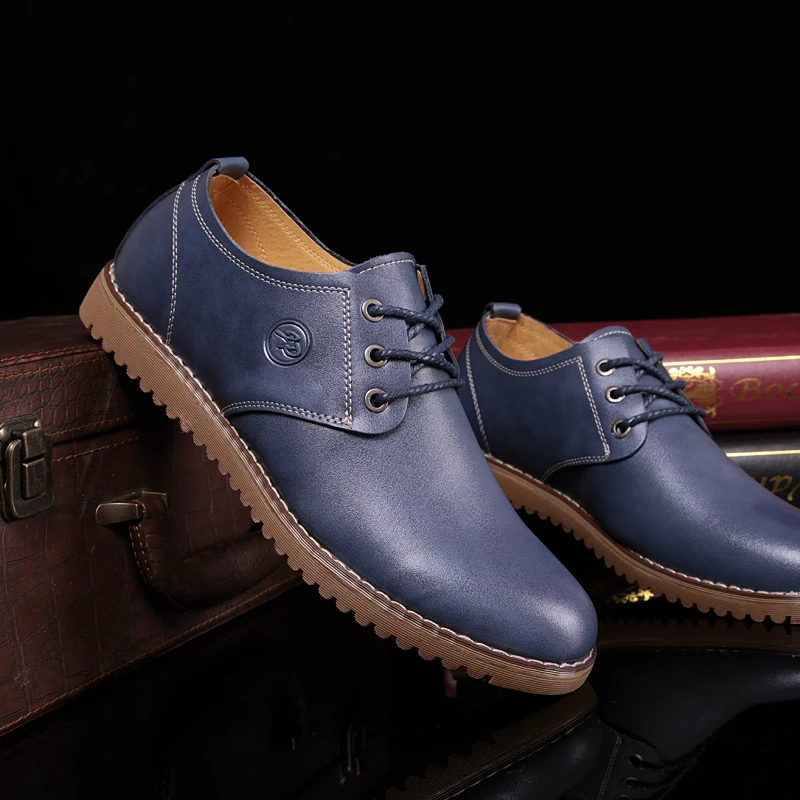 Новый Кожаный Случайные Люди Квартиры Обувь Мужская Мода Круглый Носок Удобные