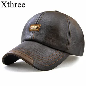 Xthree New Fashion High Quality Faux Leather Cap Fall Winter Hat Casual Snapback Baseball Cap for Men Women Hat Wholesale