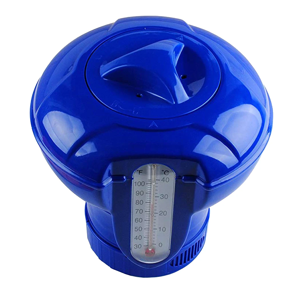Swimming Pool 8 inch Chlorine Bromine Floating Dispenser with Thermometer Removable Lid Kits for Hot Tub Spas Tablets | Спорт и