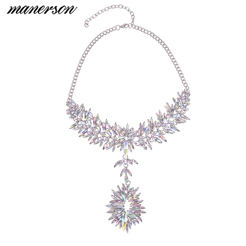 Manerson элегантный Для женщин Винтаж Кристалл колье Цепочки и ожерелья Boho Femme Кольер