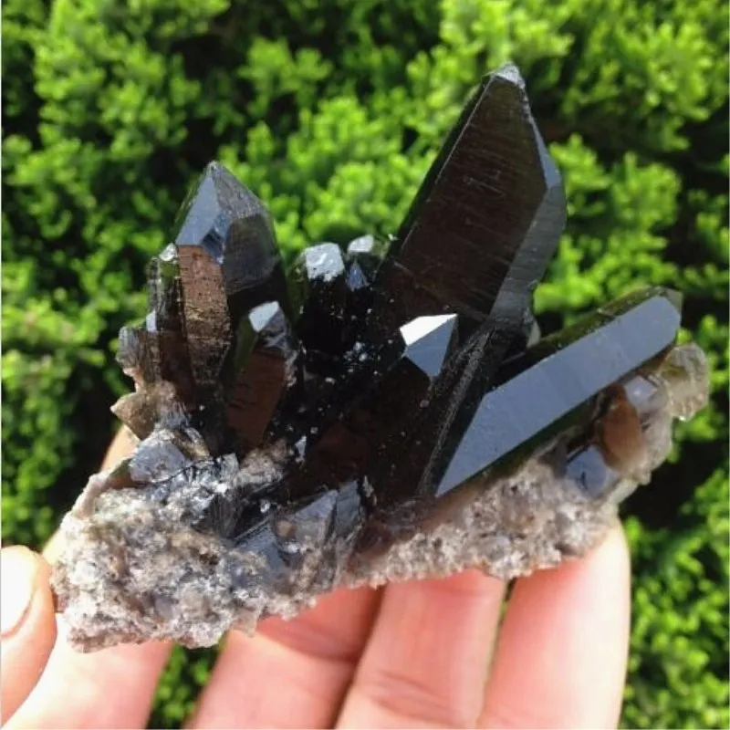 

120g Rare natural beautiful black quartz crystal cluster tibetan specimen Healing