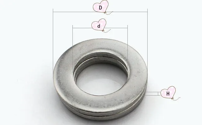 100 шт./лот DIN125 Шайба из нержавеющей стали M2/M2.5/M3/M4/M5/M6/M8 плоская шайба 2 мм/2,5 мм/3 мм/4 мм/5 мм/6 мм/8 мм шайба