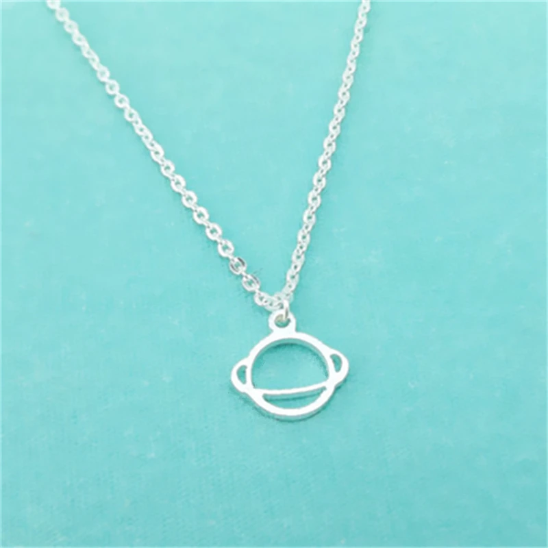 Цепочка с кулоном в виде планеты Сатурн длинная цепочка звезды для влюбленных