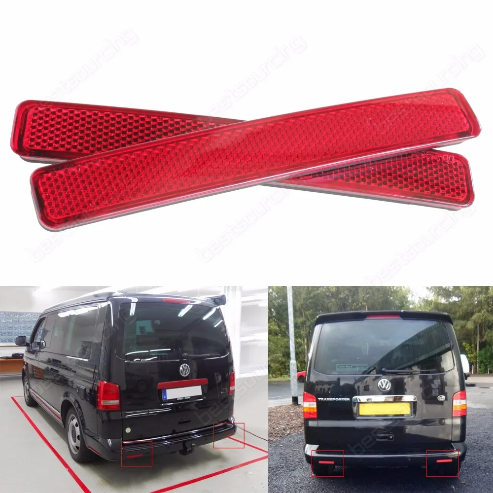 Отражатель заднего бампера ANGRONG 2x для VW T5 Transporter / Caravelle Multivan (pre facelift) 2003 2011 (CA244)|rear