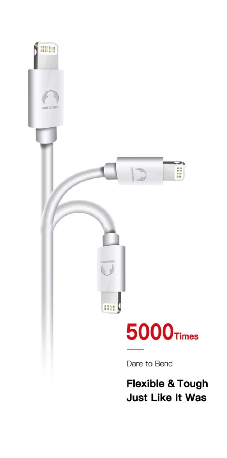 Snowkids для MFi Lightning Кабель USB 2 шт./лот для iPhone 11 X XR XsMax 8 7 6 5 зарядное устройство iOS13 Синхронизация данных Подарочная защита