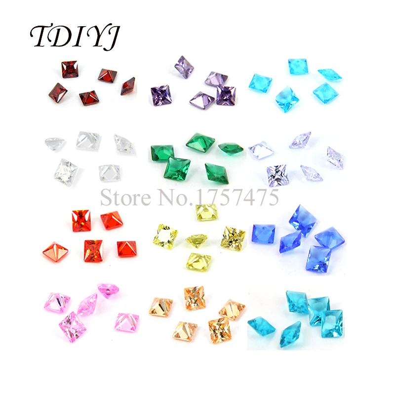 

TDIYJ 120pcs High Quality Assorted 5mm Crystal Birthstone Square Floating Charms for Glass Memory Locket as Gifts for Friends