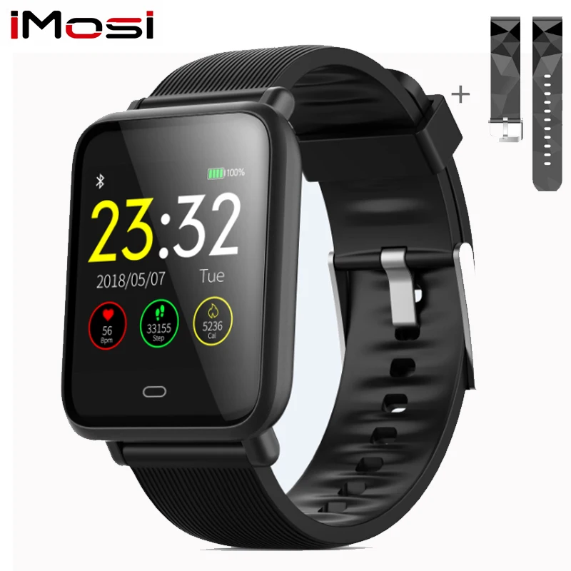 Смарт часы Imosi Q9 с тонометром пульсометром и защитой класса IP67|wristband fitness tracker|smart