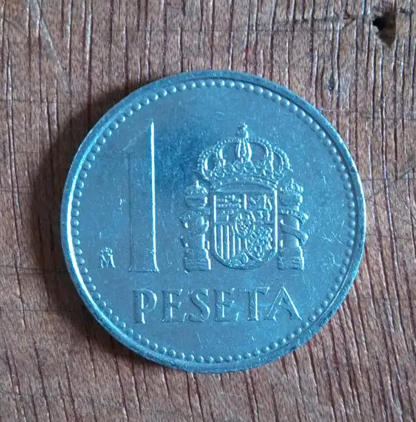 Испания 1 pesetas PTAS монета старинное издание ЕС Европа 100% настоящие и исходящие