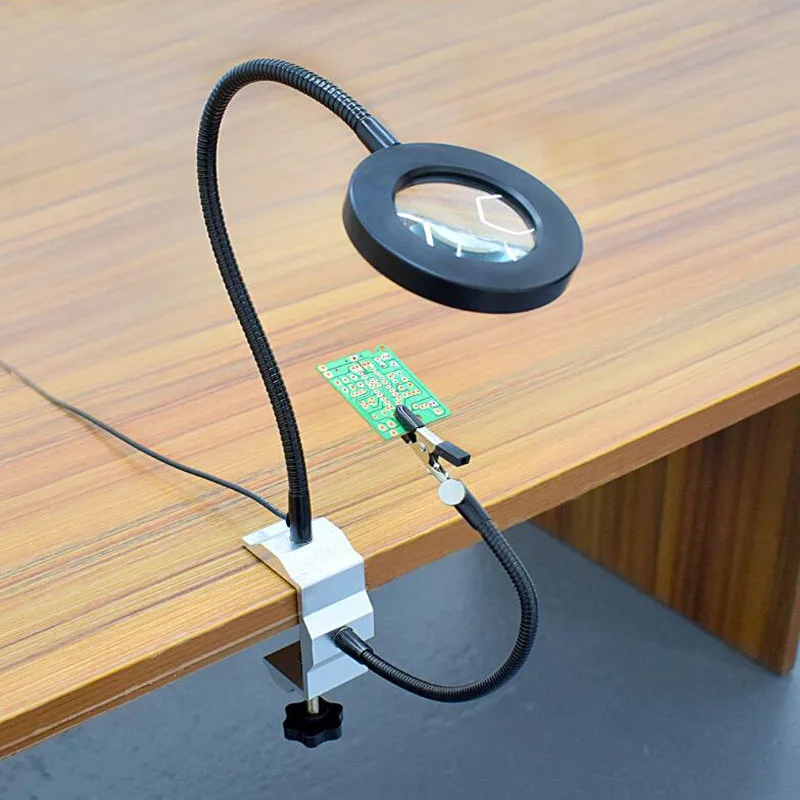 3X настольное увеличительное стекло USB Зарядка светодиодная лампа 360 градусов