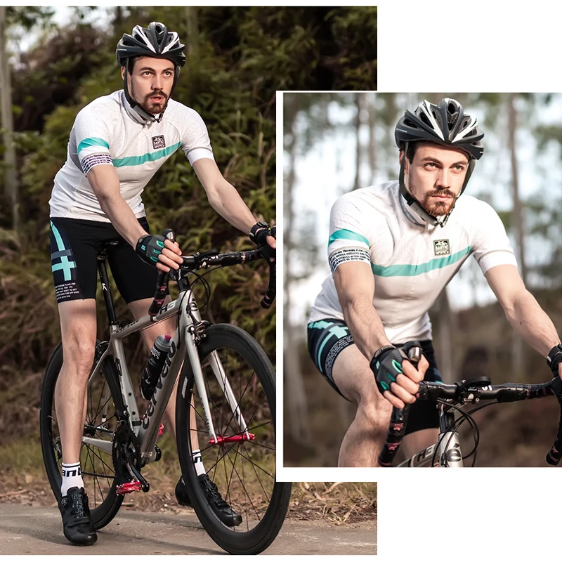 Santic Джерси для велоспорта мужчин с коротким рукавом MTB дорожный велосипед