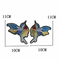 1 pair of birds patches for clothes iron on sequined embroidery patch 3d parches termoadhesivos para ropa hot sale deceration
