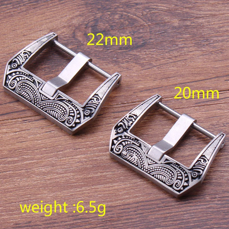 Retro Stainless Steel Watch Buckle 20mm 22mm 24mm Black Metal Brushed Watch Band Strap Clasp For Panerai Accessories