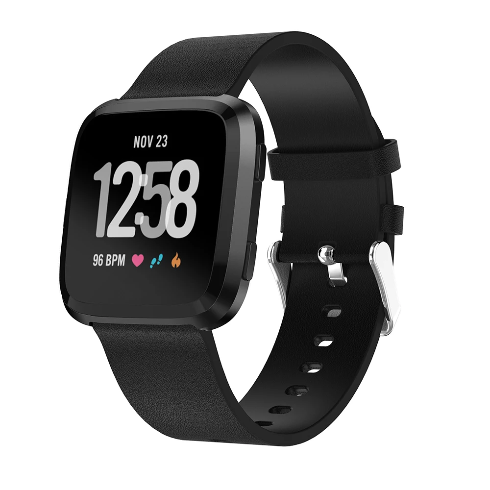 Ремешок для часов из мягкой кожи Fitbit Versa сменные Смарт часы Модный Браслет размер