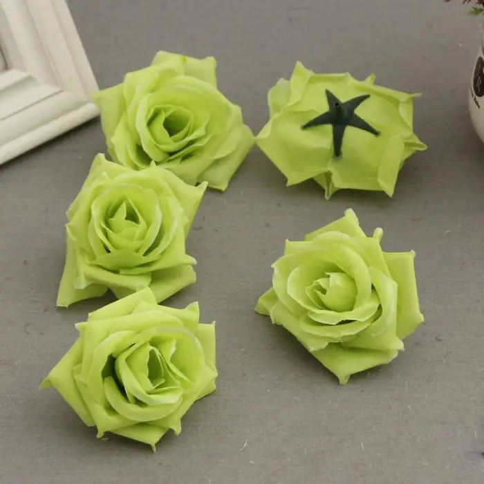 50 Pcs Fake Artificial Silk Rose Heads Flower Buds DIY Bouquet Home Wedding Craft Decor Supplies XB 66