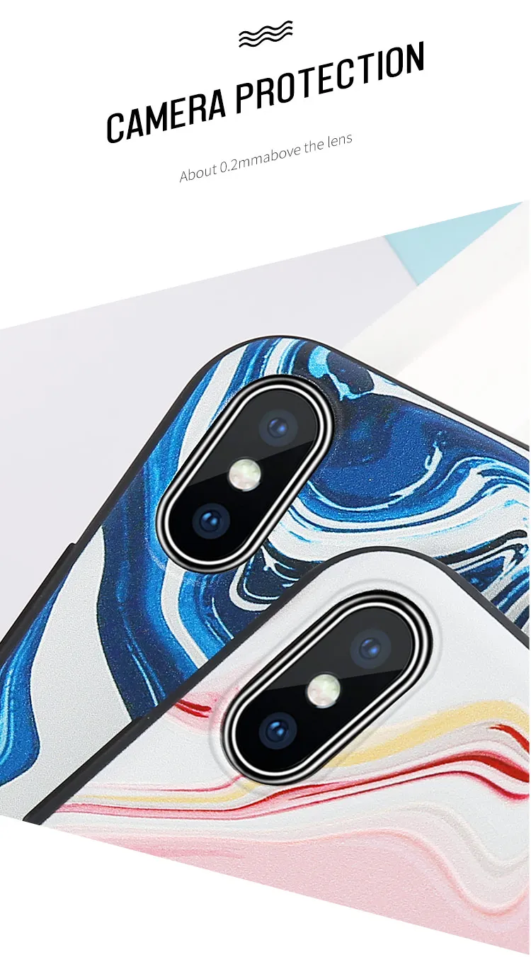 Роскошный свежий чехол для iPhone 7 8 X XR XS MAX Sea Wave рельефная задняя крышка Plus 6 6s Fundas -