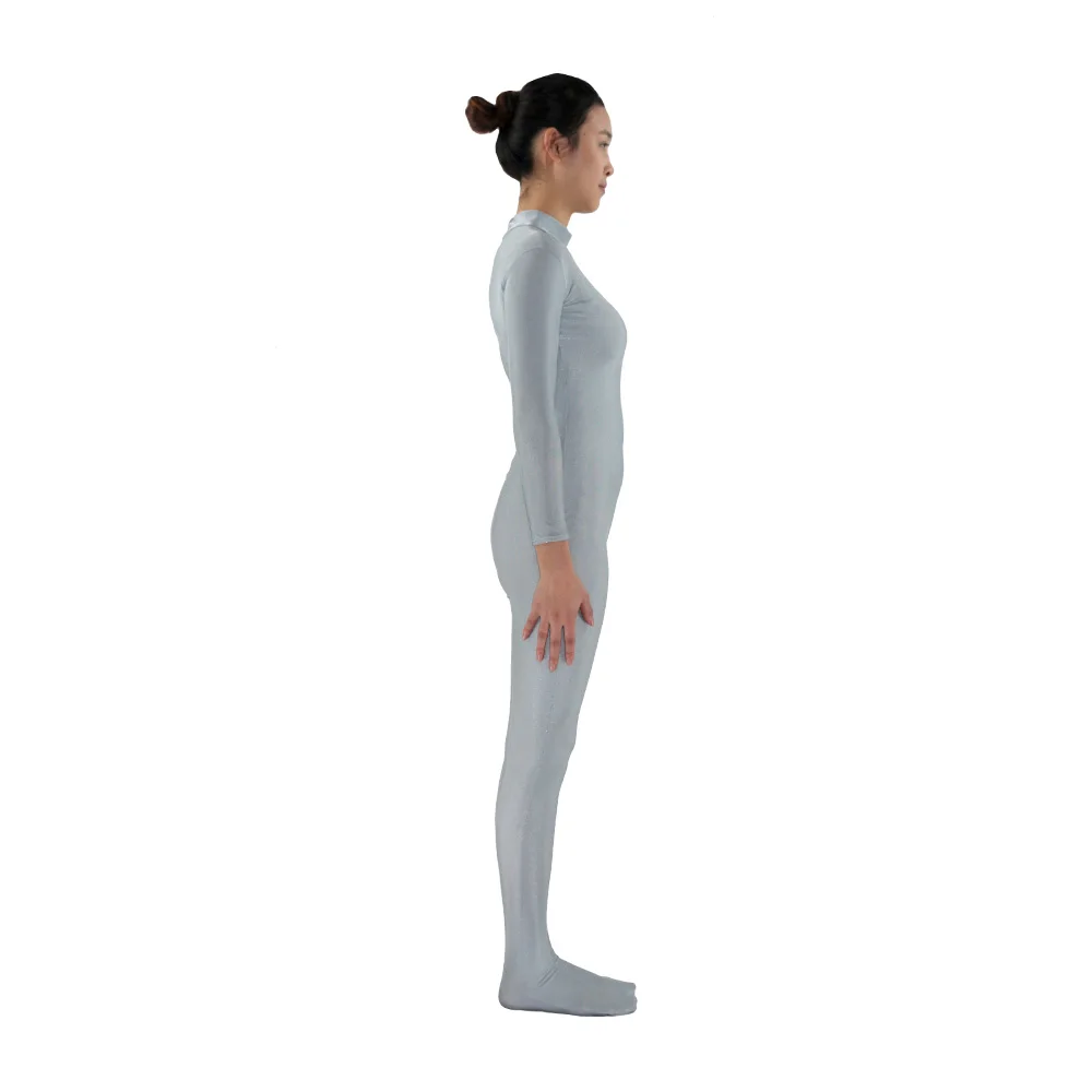 Комбинезон Zentai из спандекса для взрослых лайкры боди с высоким воротником и
