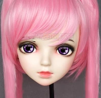 miao 7female sweet girl resin half head kigurumi bjd eyes crossdress cosplay japanese anime role lolita mask with eyes and wig