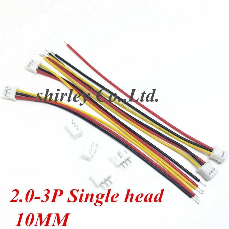 

10SETS/LOT Mini Micro JST 2.0 PH 3-Pin Connector plug with Wires Cables 100MM