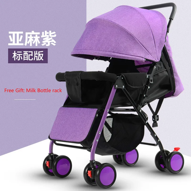 Purple A Детская коляска-коляска, стул для сидения и откидной портативный складной легкий четырехколесный детский ТРОЛЛЕР - Цвет: Purple A