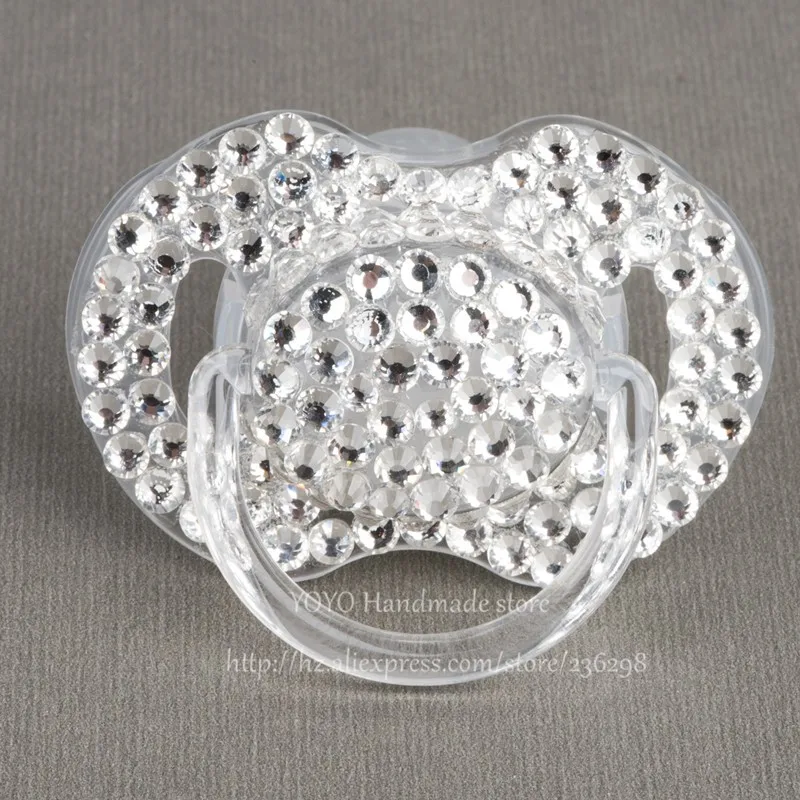 6 to 18 white MIYOCAR Персонализированные-любое имя Красочные Bling bling соски зажимы/пустышка держатель цепи пустышки зажим/зажим для прорезывателя для ребенка - Цвет: 6 to 18 white