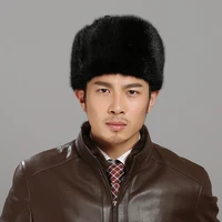 snow leifeng hats for quinquagenarian russian men genuine fur import mink fur bomber hat winter fur with solid crown cap