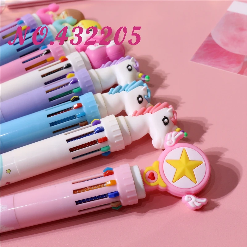Мультфильм новая мечта Единорог 10 Colorfuls Коренастый Подарочная шариковая ручка ручки канцелярские вечерние пользу поставок день рождения Дети Подарки другу