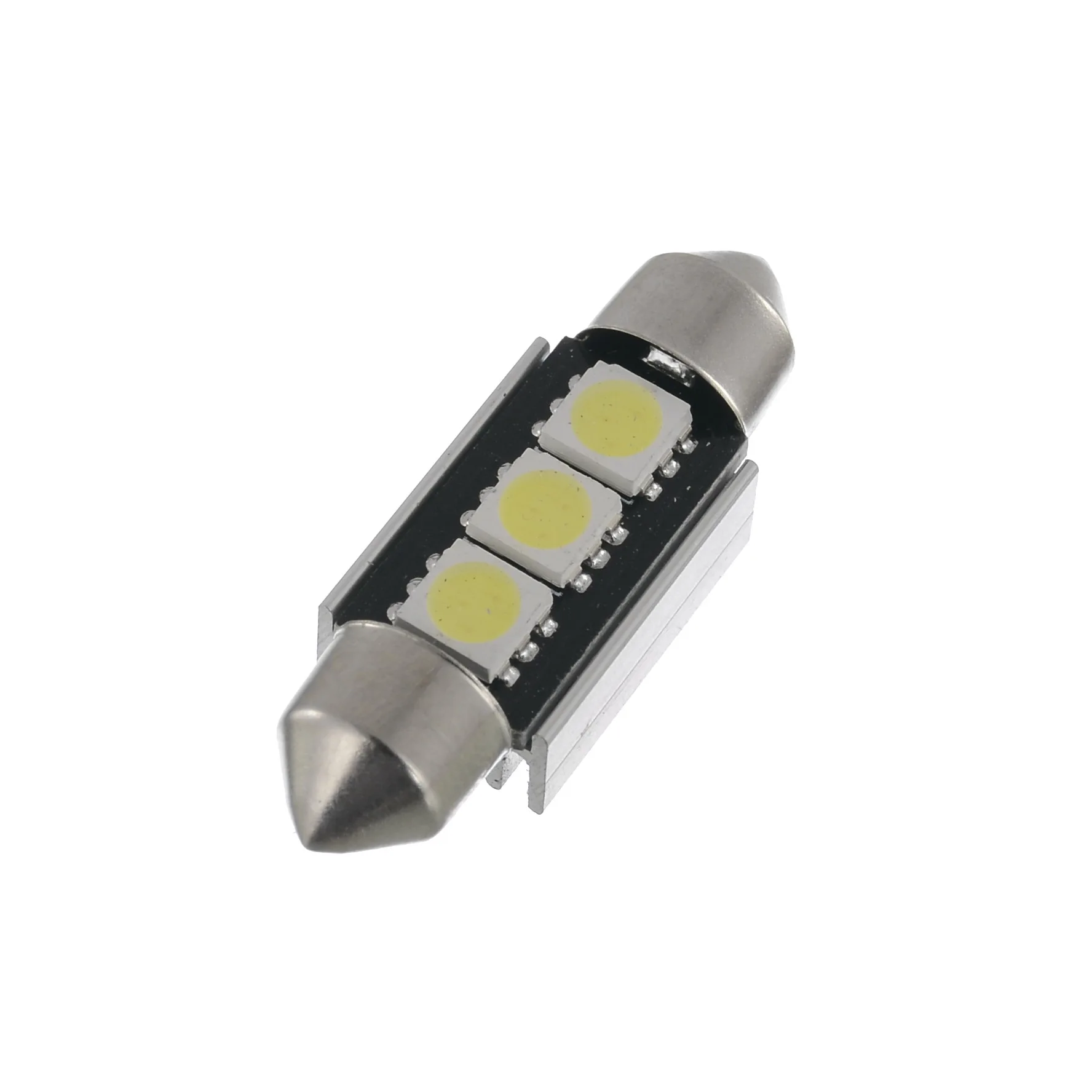 10 шт. 36 мм 3SMD 1 5 Вт 5050 Erro light Branco Dome Festoon Free Car 3 светодиодные лампы 6500 K Luz Branca Brilhante ac 12v