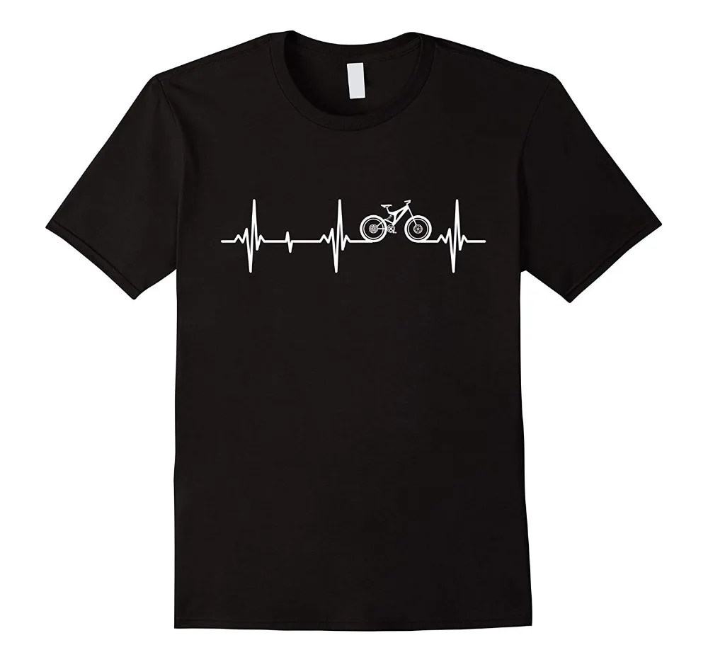 

2020 Fashion Short Sleeve Black T Shirt Mountain Bike Heartbeat T-Shirt for MTB Bikers