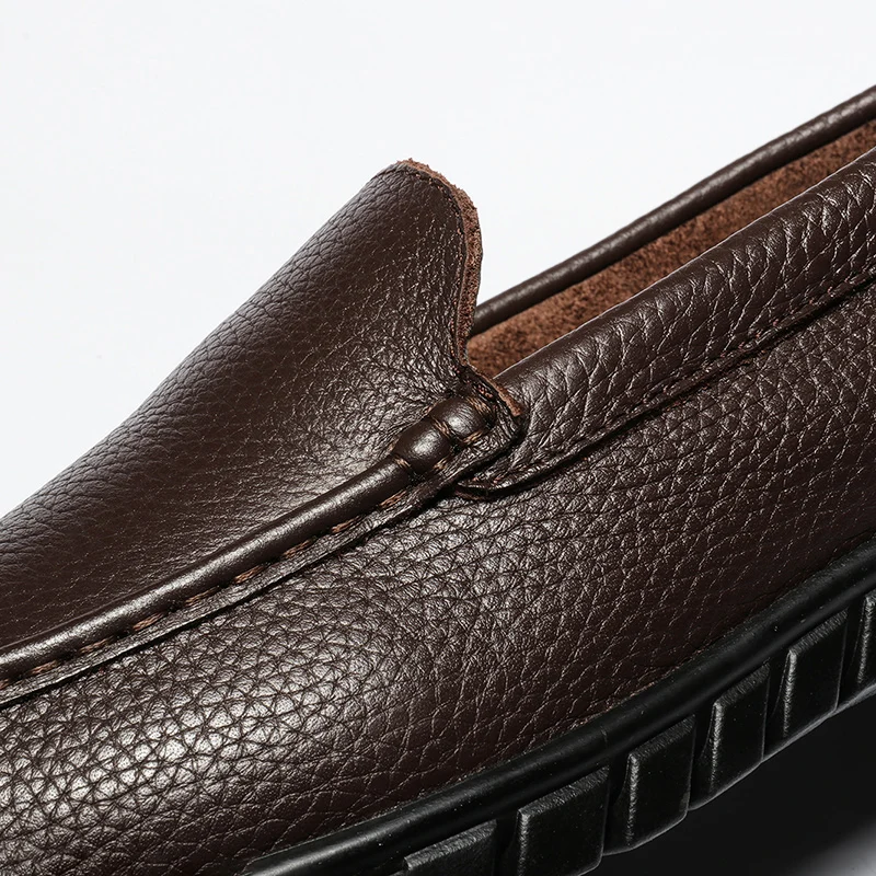 Мужские лоферы из натуральной кожи с натуральным лицевым покрытием мужские на