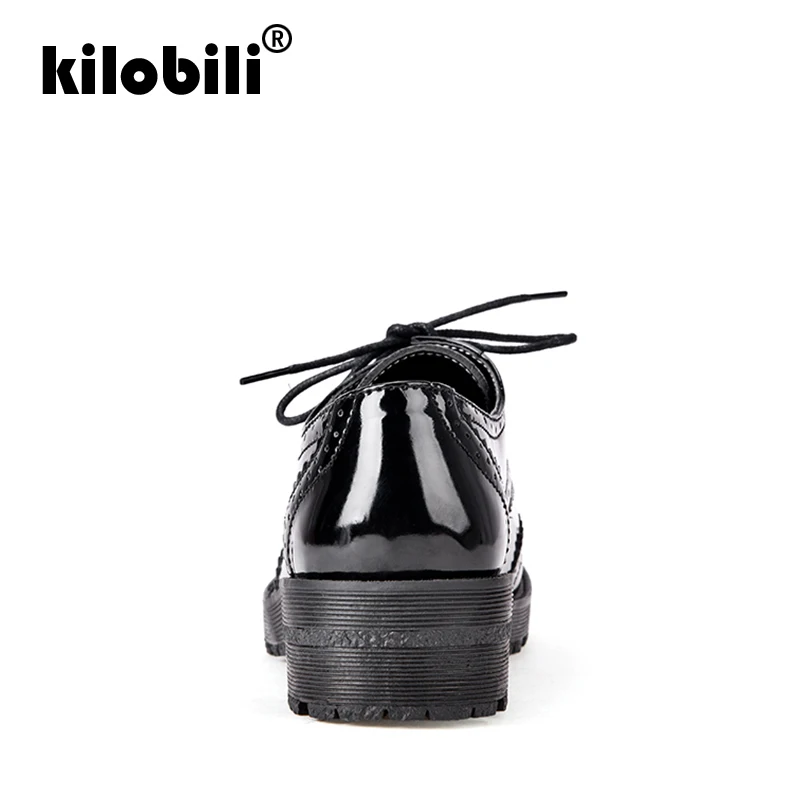 Kilobili/2019 весенние женские туфли оксфорды с перфорацией типа броги лодочки на