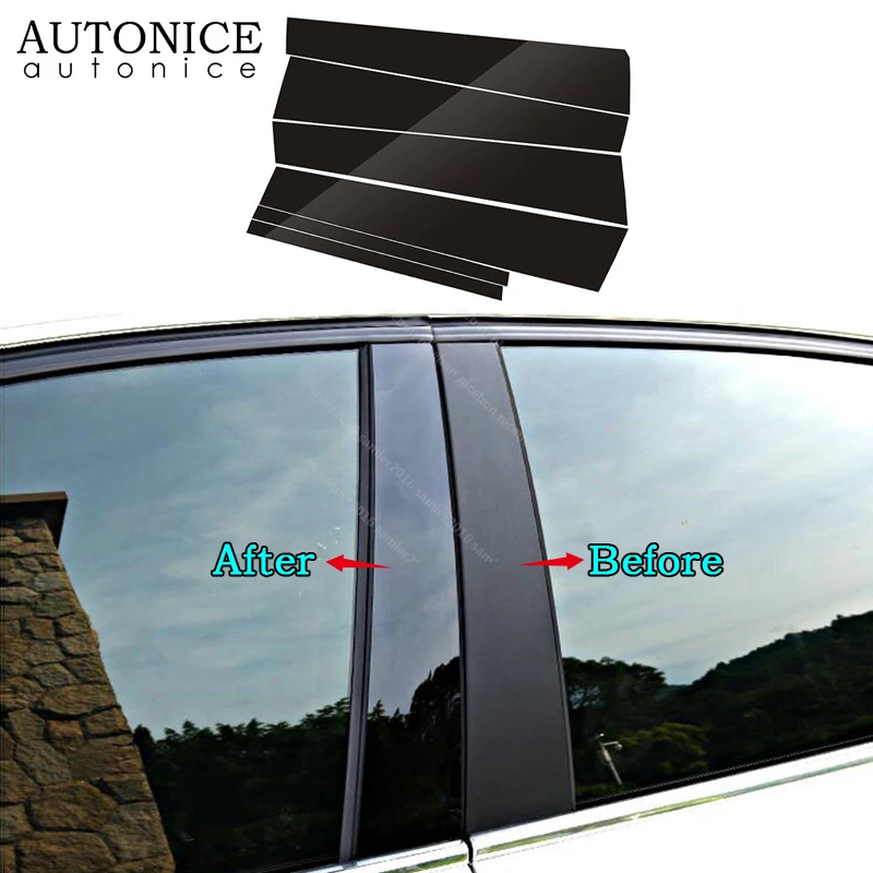 6 шт. блестящие окошки с зеркальным эффектом для Toyota Corolla 2014-2018 | Автомобильные