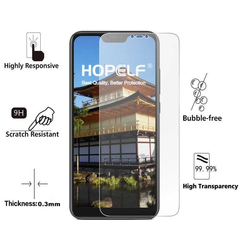 HOPELF закаленное Стекло для Xiaomi Mi A2 Lite Защитная пленка экрана 9h 2.5D на телефон