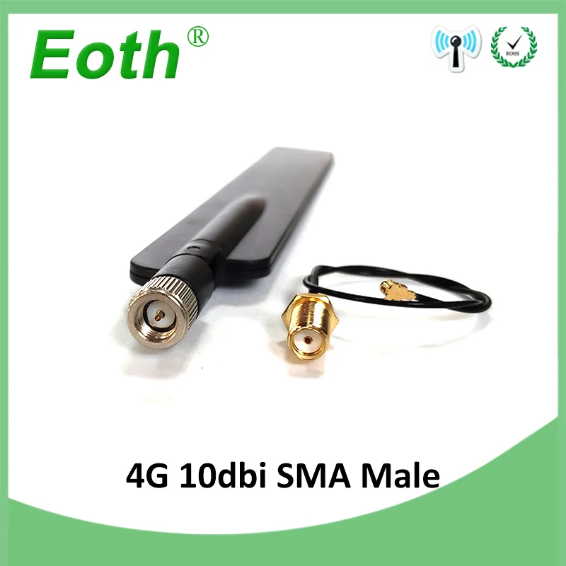 4G LTE Антенна 10dbi SMA Male Aerial 698-960/1700-2700Mhz antenne antena+ 20cm RP-SMA U. FL IPX Pigtail удлинитель