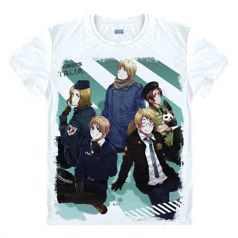 Футболка Hetalia Axis футболка Powers повседневные футболки Аниме и манга Симпатичные