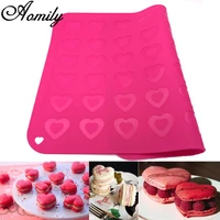 aomily 4030cm macaron 42 heart shaped silicone dough mat bakeware pastry oven pasta baking sheet tray liner mat cake pad