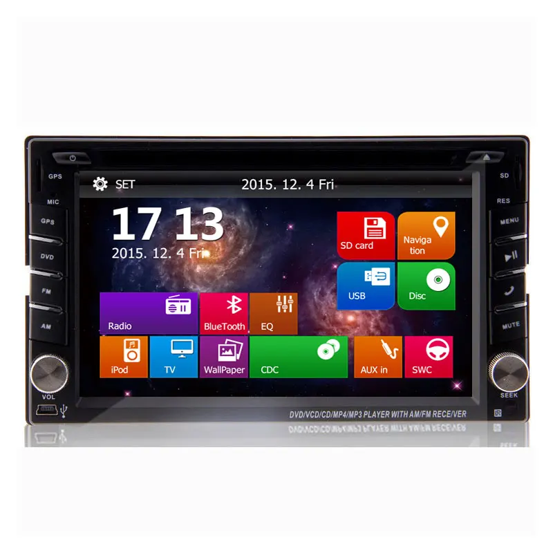 Goede 6.2 Inch In Dash 2DIN Universele Auto GPS Navigatie Met Dvd-speler Multimedia Radio Audio Ipod Bluetooth Video Stereo Hoofd Eenheid