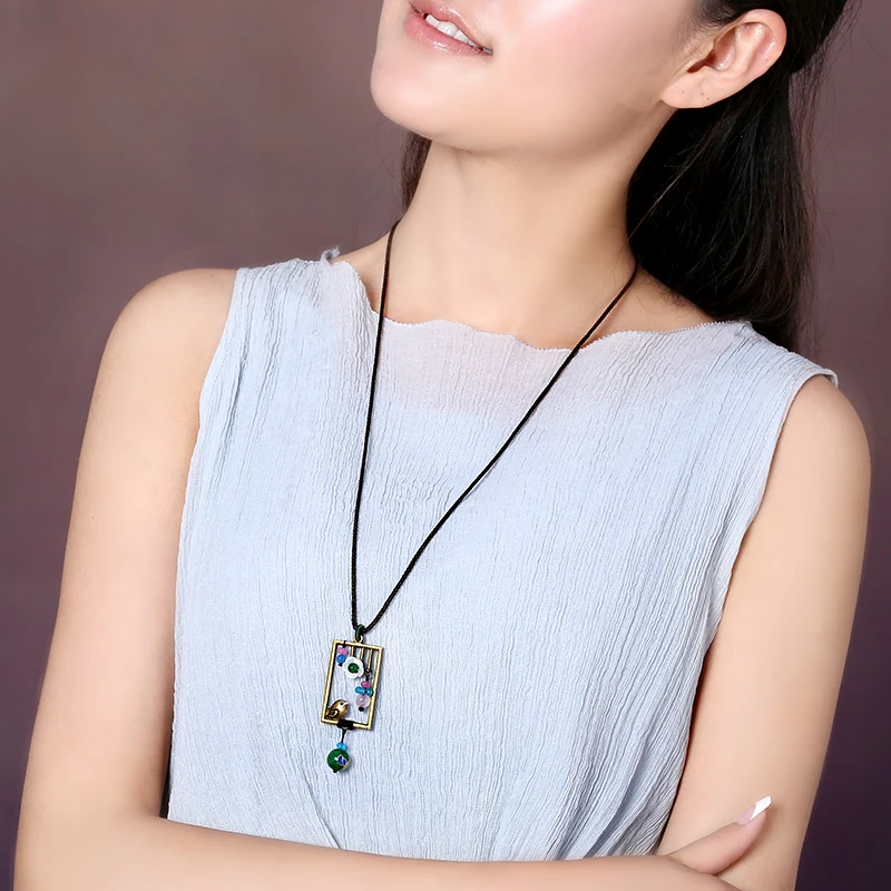 Аксессуары для ожерелья длинный секционный свитер цепочка птиц кулон женщин|pendant