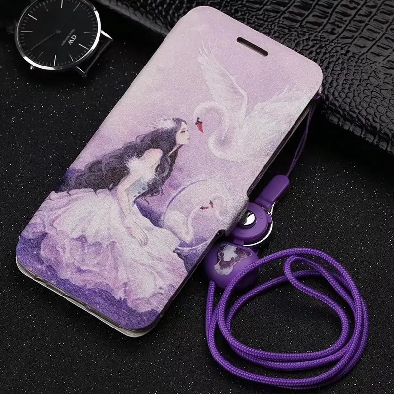 Girl PDGB чехол для Meizu M3 Note M5 M5s M6 Note M6S U10 U20 цветной кожаный чехол с рисунком бабочки цветка башни+ ремешок - Цвет: Girl