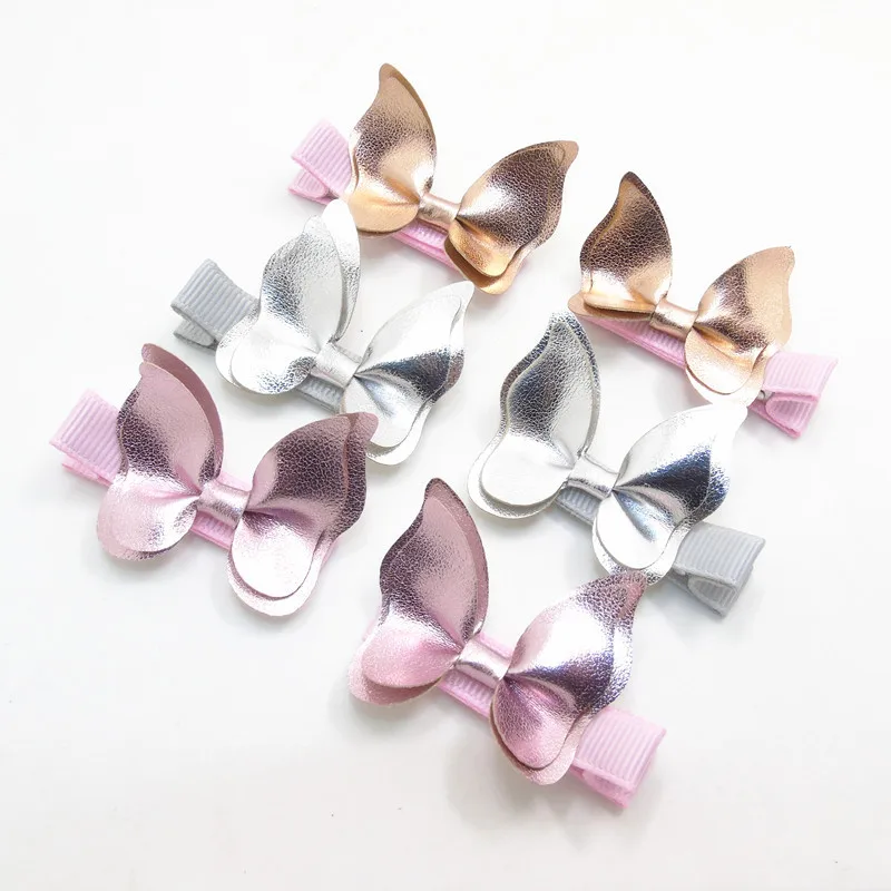 

15 pairs/lot, Faux Leather Butterfly hair Clips , Girls Birthday Party Gift