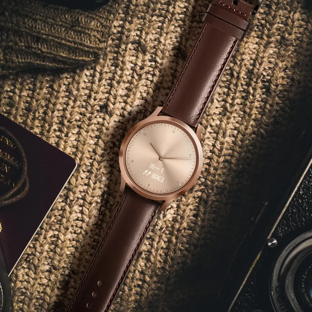 

Intelligent Sports Watch Leather Strap Smart Watch Replacement Strap Band For Garmin Vivoactive3/vivomoveHR Smartwatch