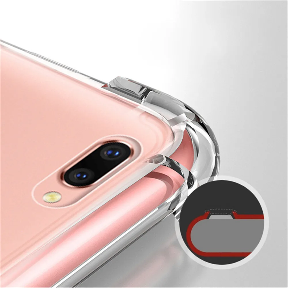 Противоударный мягкий прозрачный чехол из ТПУ с четырьмя углами для OPPO F7 A3 A5 A7 AX7