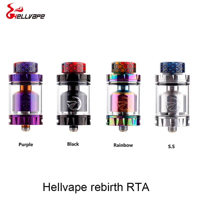 Новинка вейп бак helvape Rebirth RTA диаметром 25 мм 2 мл с полимерными наконечниками 810 для
