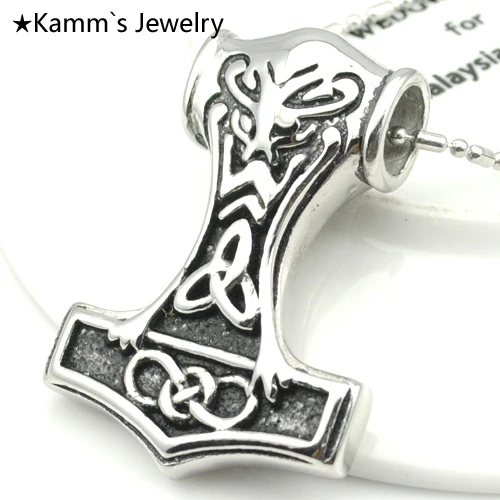 Модные Thors молоток Кельтский Узел миф Mjolnir кулон из нержавеющей стали с цепочкой